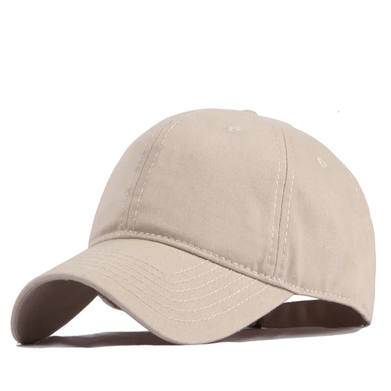 Cotton Wash Soft Top Plus Size Baseball Cap for Big Head Man Woman