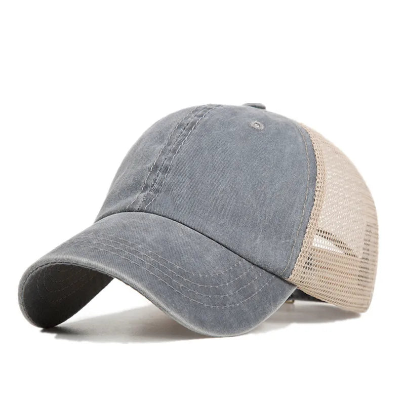 2024 Washed Cotton Mesh Breathable Baseball Cap