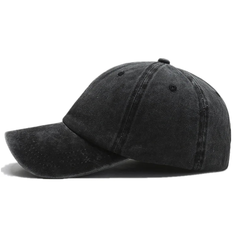 Unisex Cap Plain Color Washed Cotton Baseball Cap Men & Women