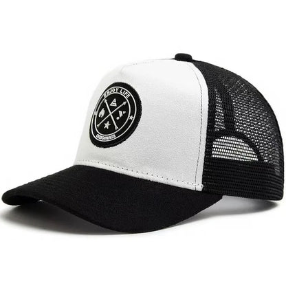 Wholesale Custom Adult 6 Panel Leather Patch Logo Mesh Snapback