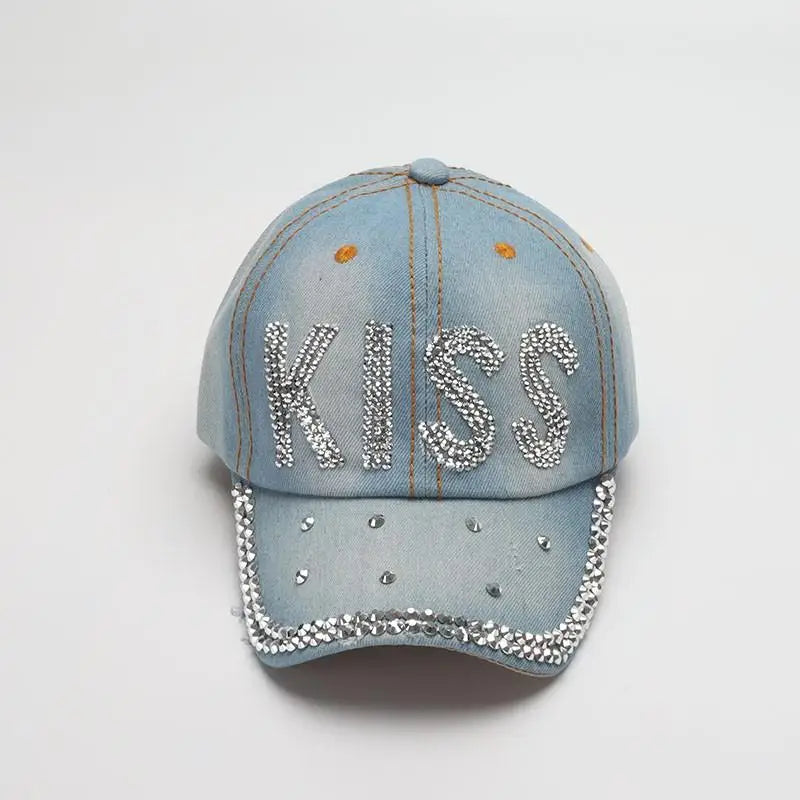 Denim Cap Women Summer Autumn Fashion Shiny Letter Hat