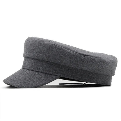 Classic Black High Quality Military Hat For Women Spring Autumn Winter Hats