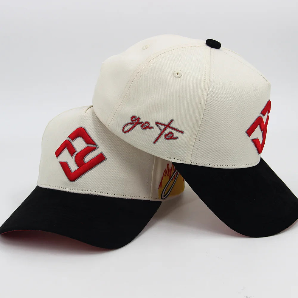 Wholesale 100% Cotton Twill 5 Panel Snapback Caps Two Color
