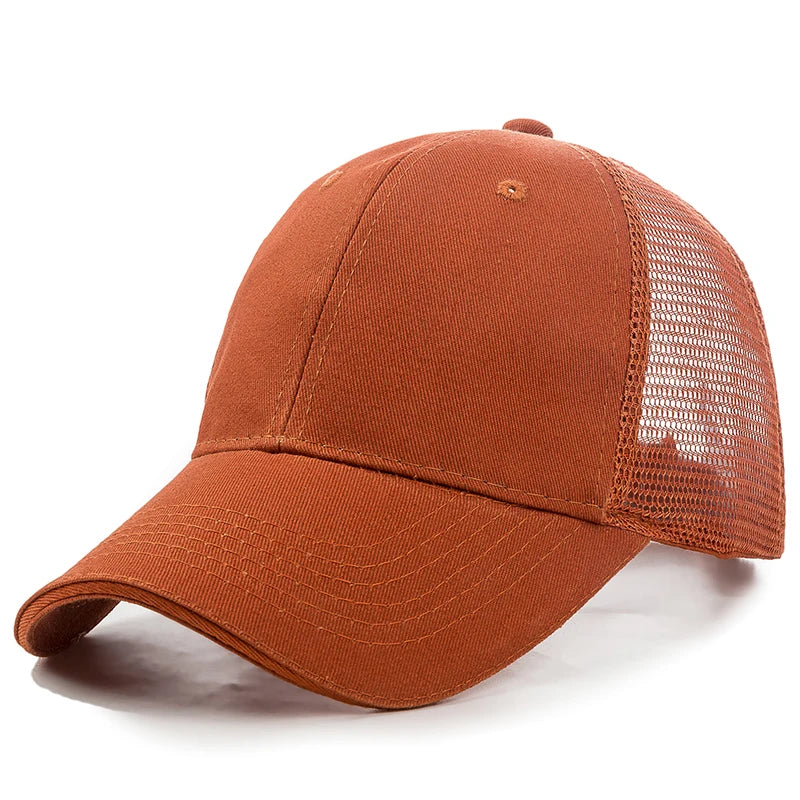 Unisex Mesh Cap Casual Plain Cotton Baseball Cap Adjustable Summer Trucker Hats