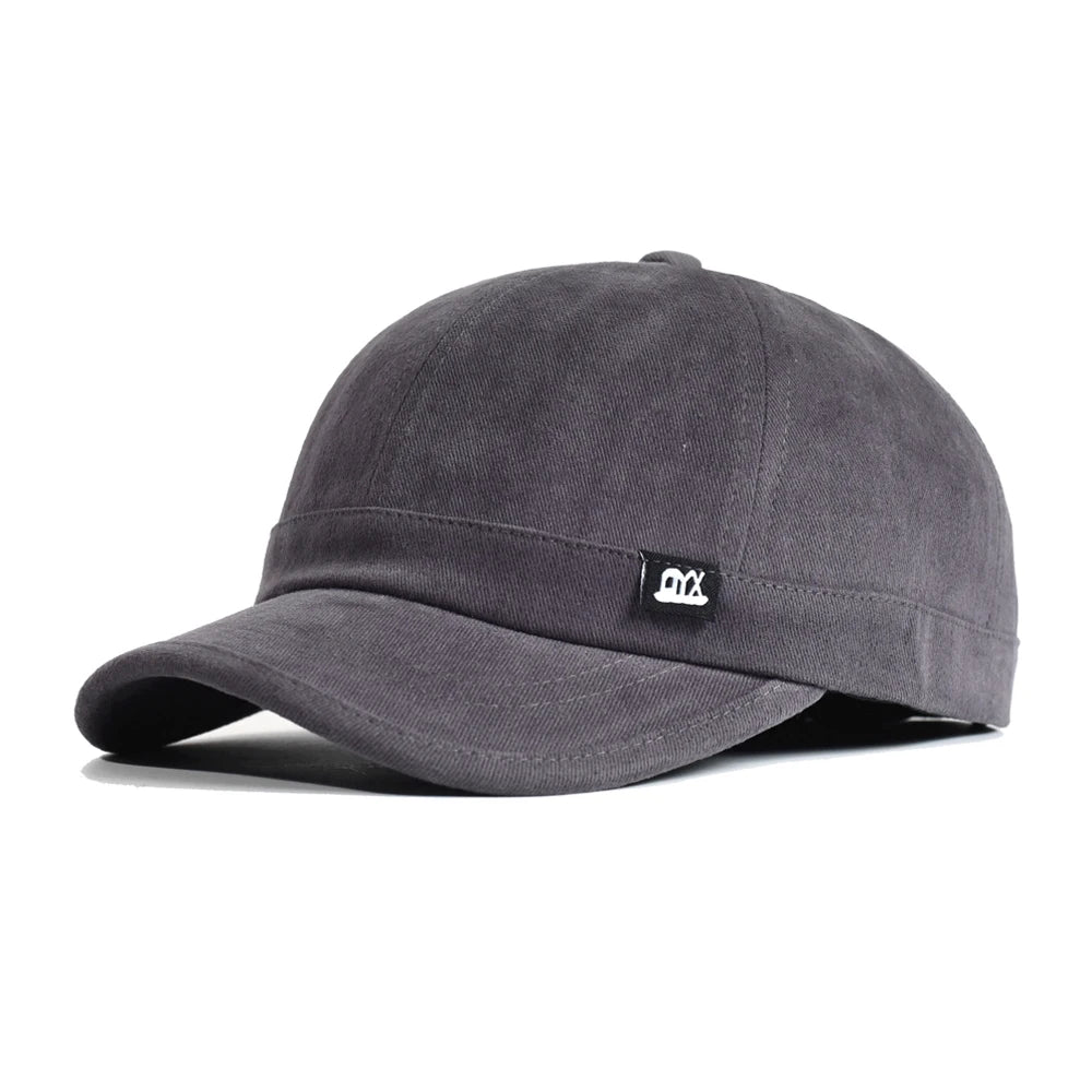 Vintage Short Brim Baseball Cap Cotton Men Women Soft Dad Hat