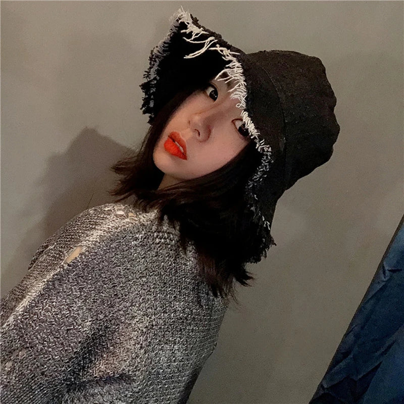 Summer Autumn Washed Denim Sun Hat Women