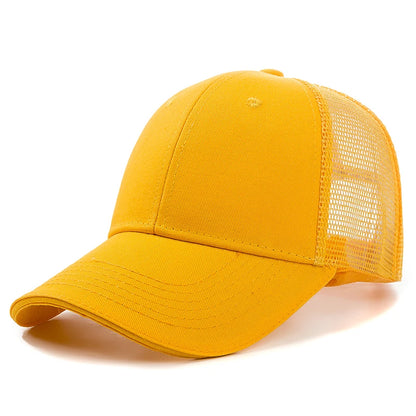 Unisex Mesh Cap Casual Plain Cotton Baseball Cap Adjustable Summer Trucker Hats