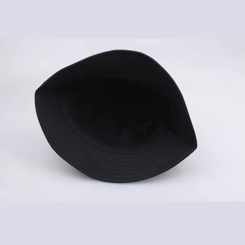 Korean Anime Cartoon Embroidered Basin Hat Eat Peas Fisherman Hat Sun Hat Wholesale Fishing Bucket Hat