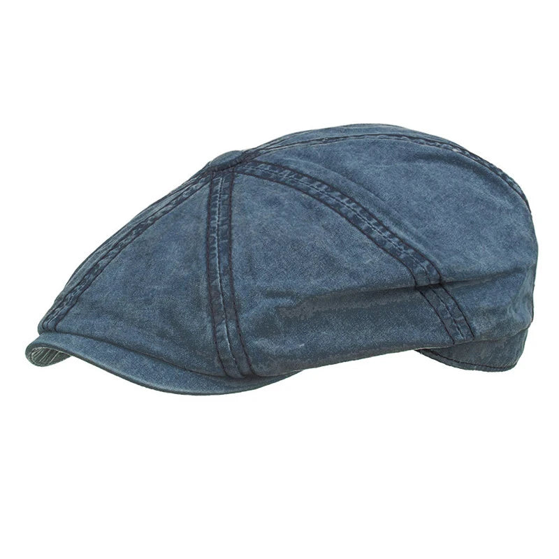 Painter Denim Material Star Anise Berets Unisex