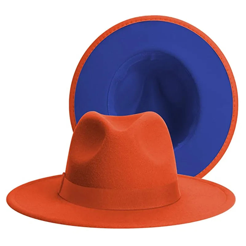 Men Women Felt Fedora Hats Wide Brim Fedoras Flat Brim Fedora Hats