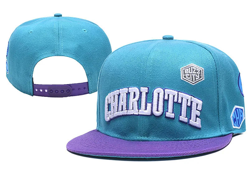 Charlotte Cap Blue Hip Hop Boy Sports Snapback Hat Adult Outdoor Casual