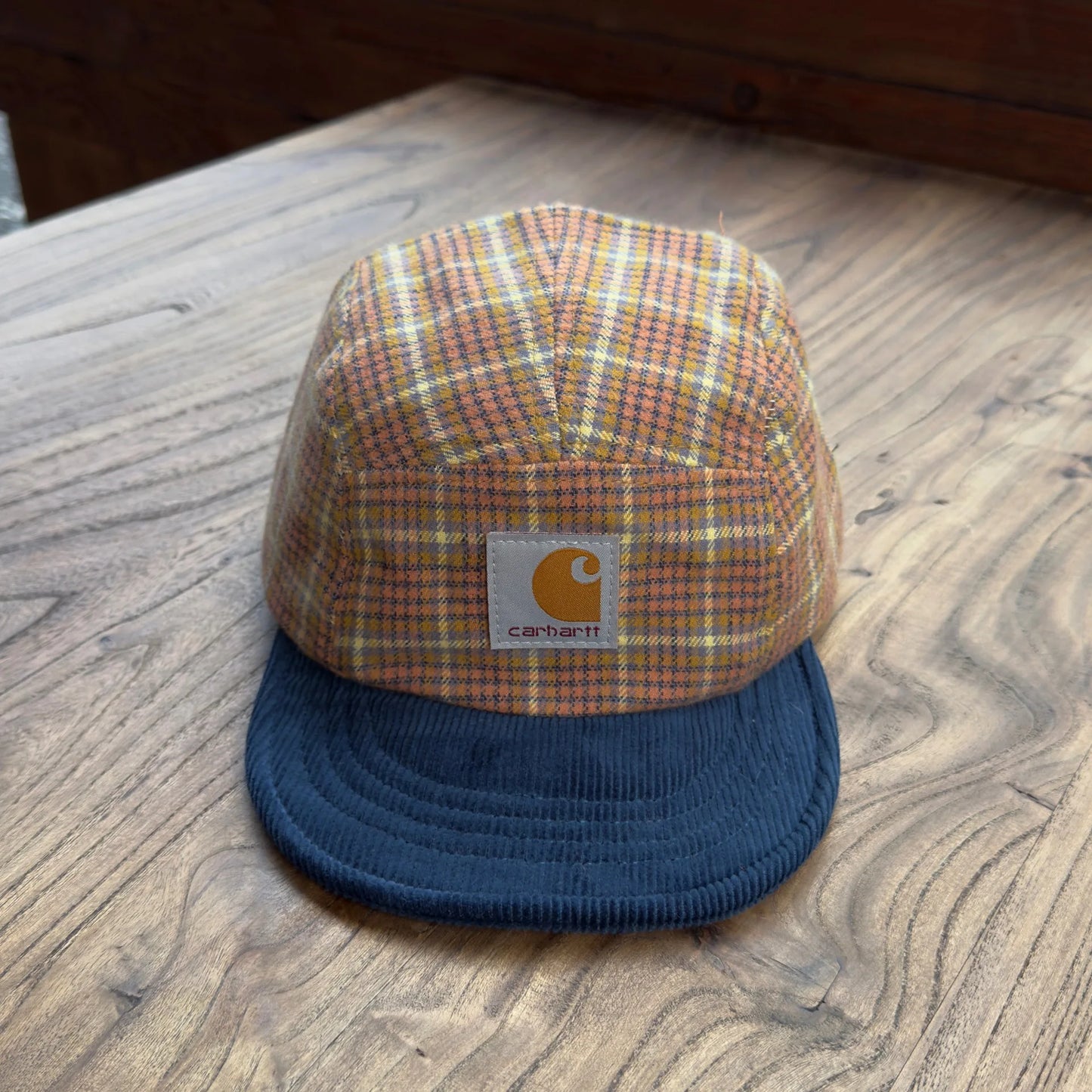 American Color Matching Retro Plaid Soft Brim Bump Cap