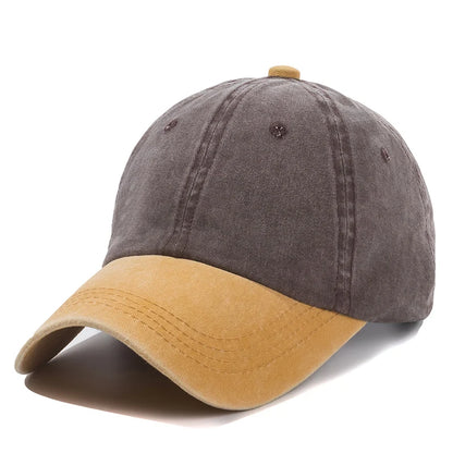 Unisex Cap Two-color Stitching Washed Cotton Baseball Cap Men & Women