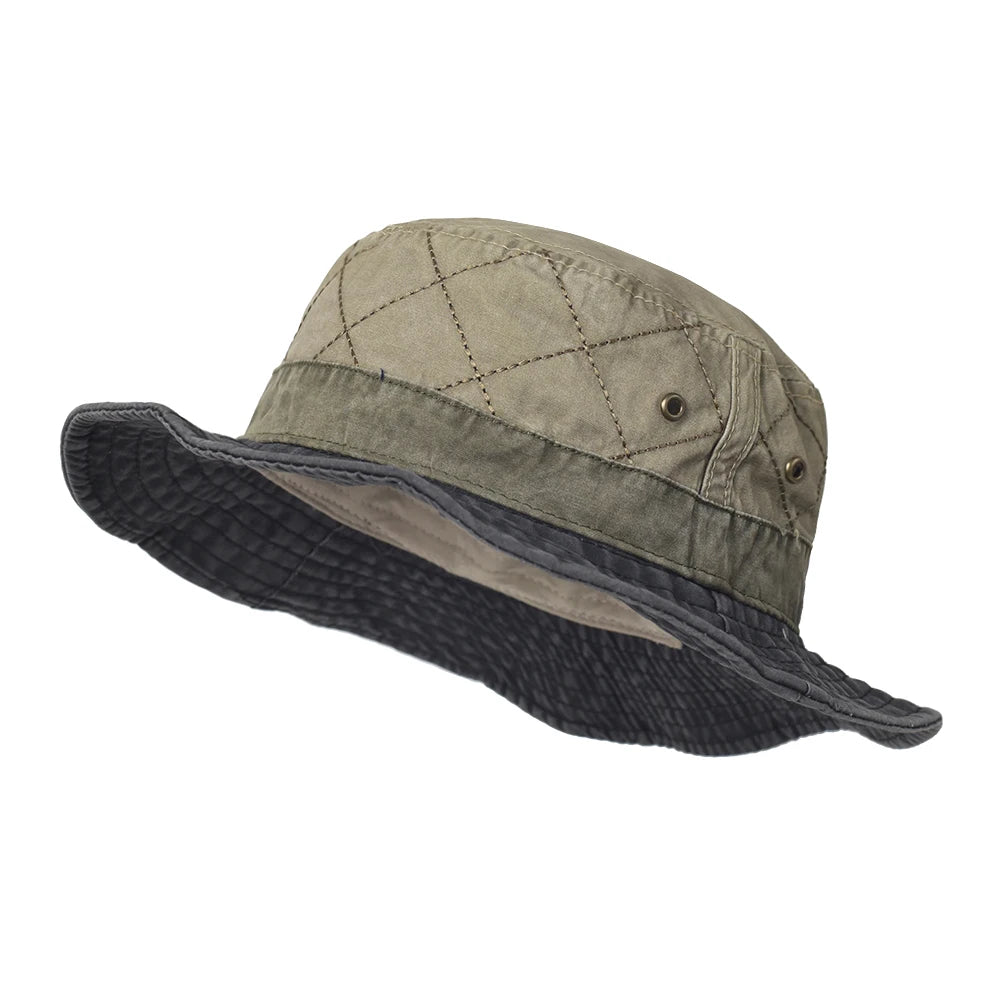 Summer Bucket Hats Men Women Washed Cotton Panama Hat