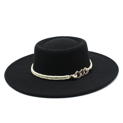Wide Brim Felt Fedora Hat Women Men Wool Derby Top Hats