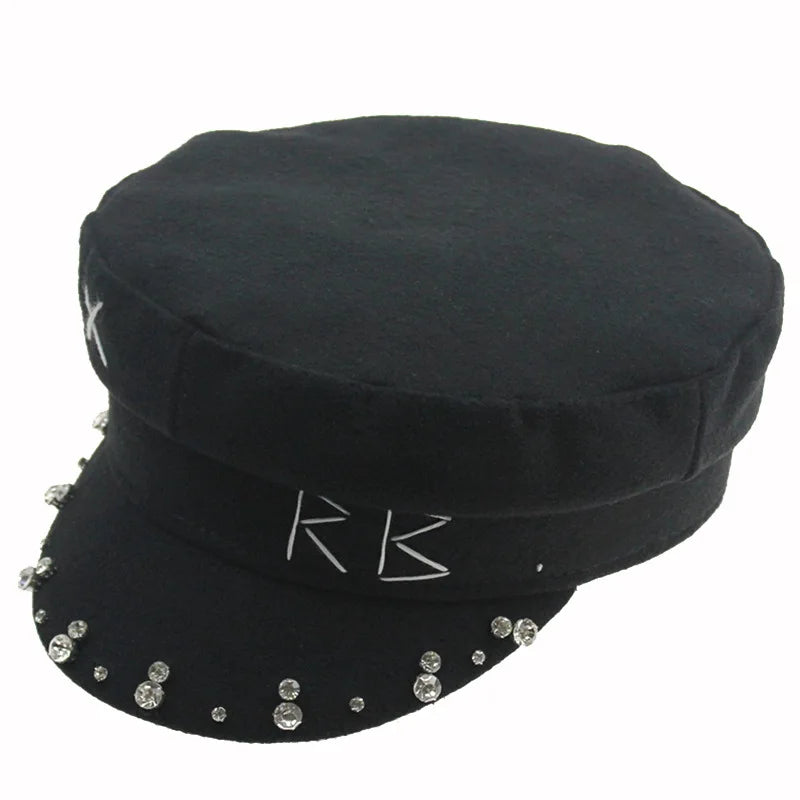 New Diamond Letter Newsboy Caps Women