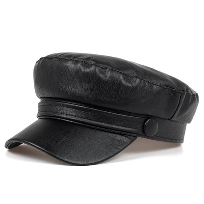 New Korean Leather Beret Fashion Ladies Hat Super Fire Wild Hats High Quality