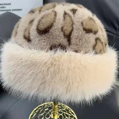 Factory Direct Wholesale Retro Leopard Print Plush Fur Hat