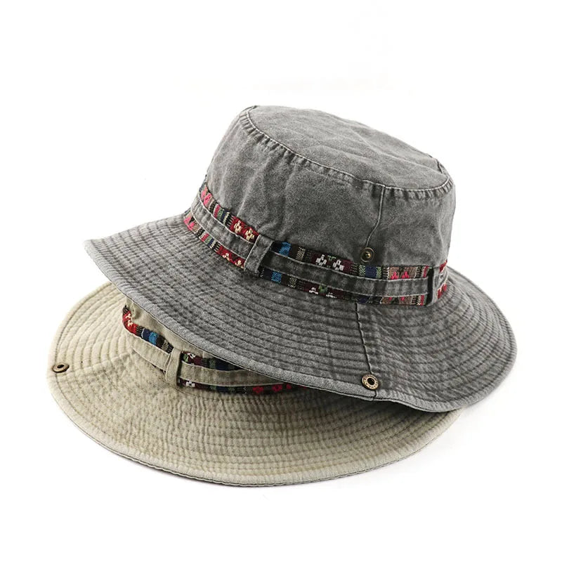 Summer Men's Cotton Bucket Hat Fisherman Hats