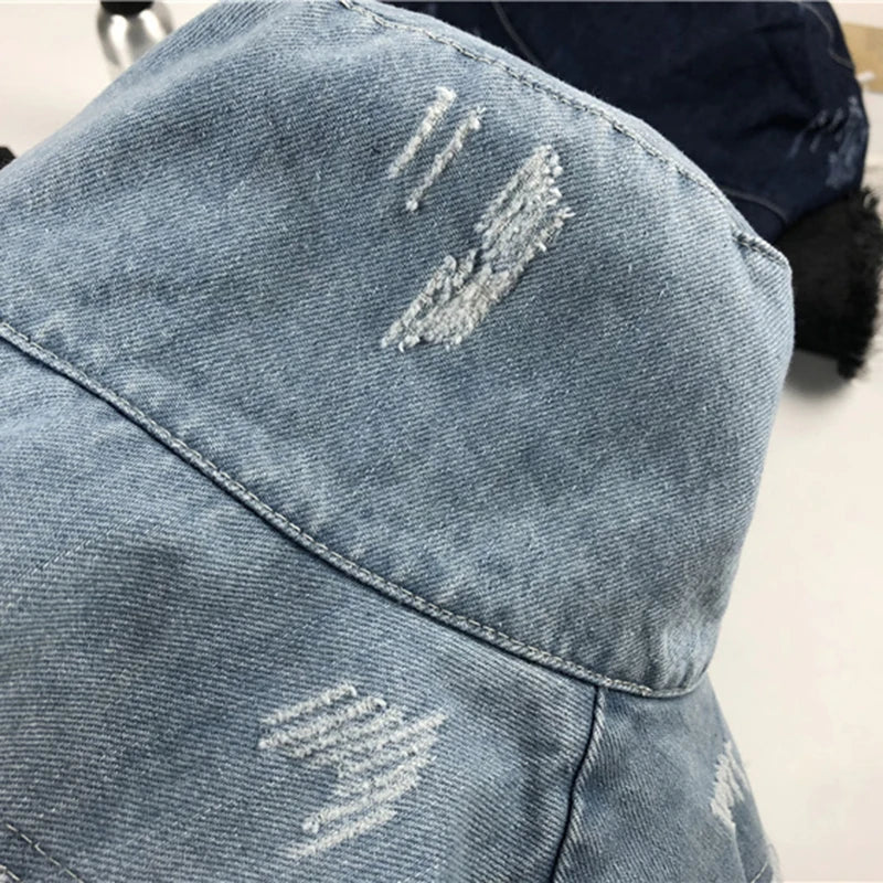 Summer Autumn Washed Denim Sun Hat Women