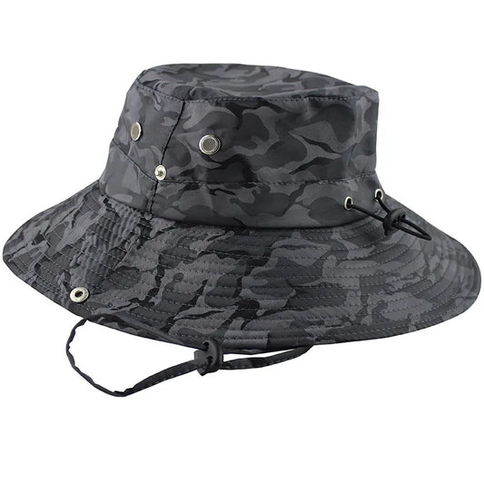 Outdoor Mesh Liner Camo Bucket Cap Hat