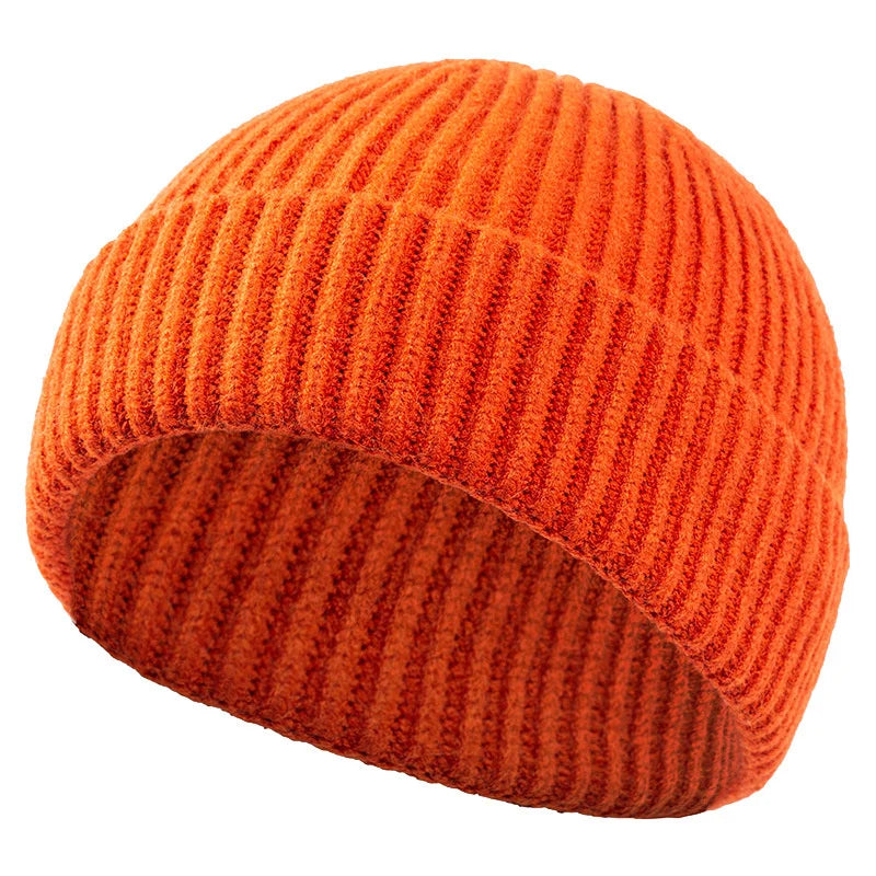 High Quality Thick Warm Male Winter Beanies Adult Casual Short Thread Hip Hop Hat