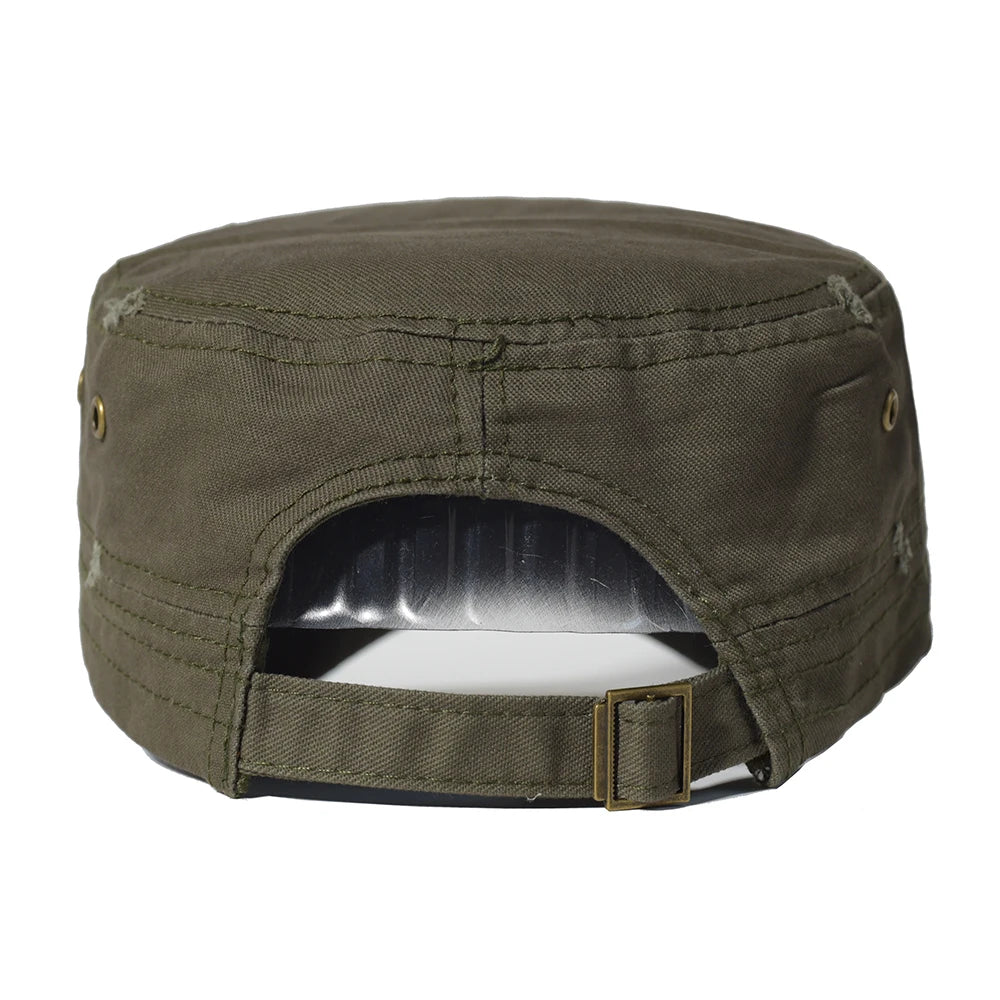 Four Seasons Washed Cotton Flat Caps Men Women Military Cap