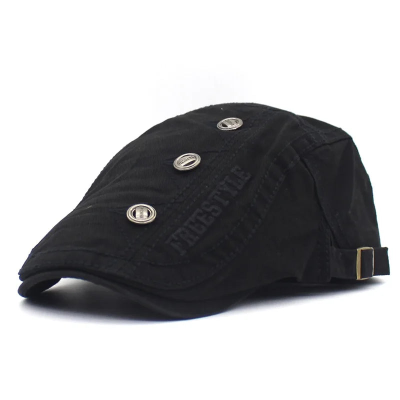 Spring Summer Letter Embroidery Newsboy Caps Men
