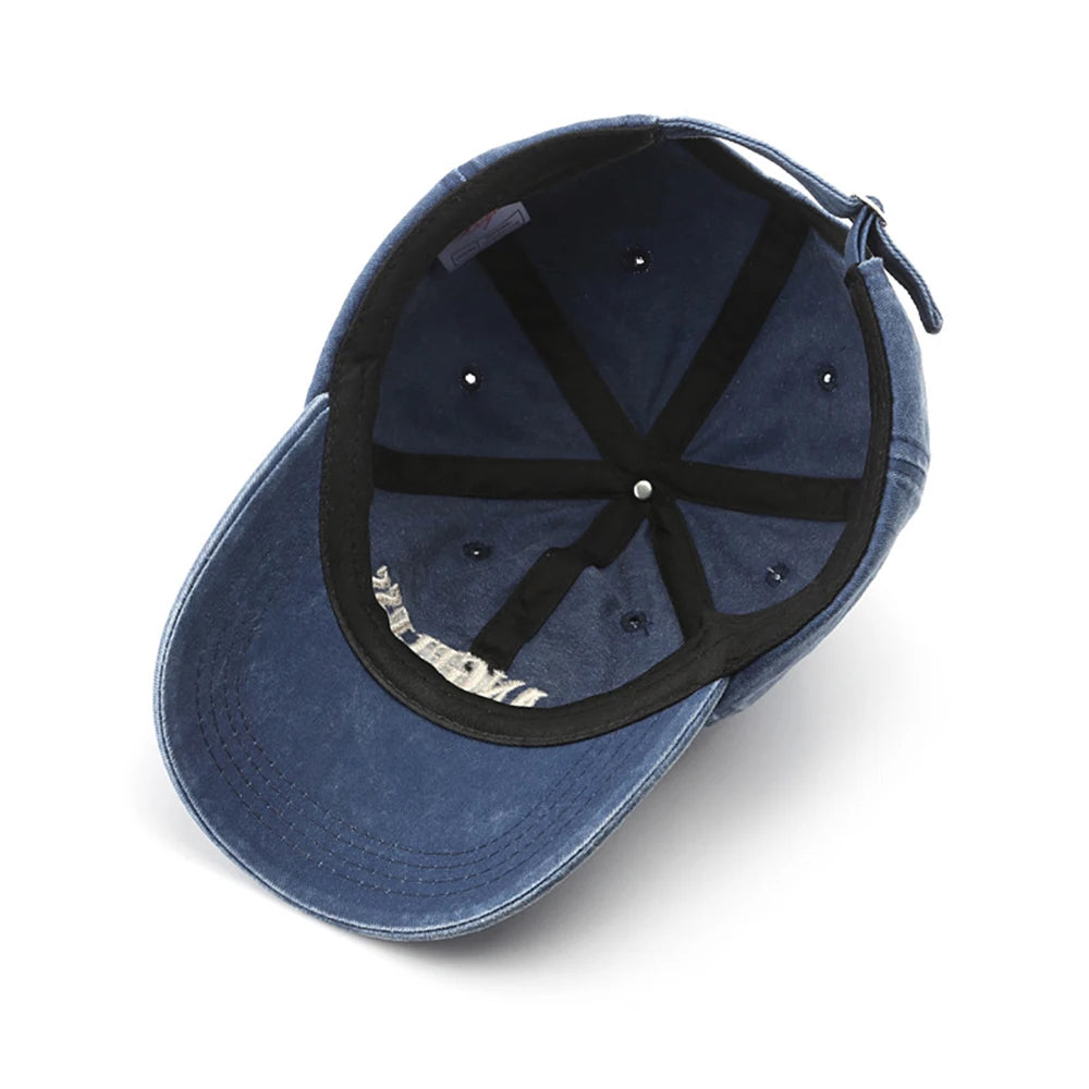 Vintage Letter Green Denim Hats For Men Women