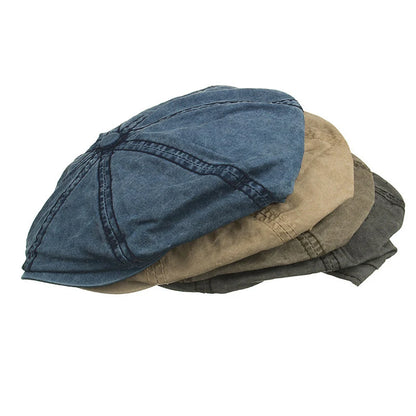 Painter Denim Material Star Anise Berets Unisex