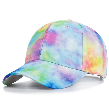 New Fashion Women Tie Dye Cap Multicolor Irregular Print Baseball Cap