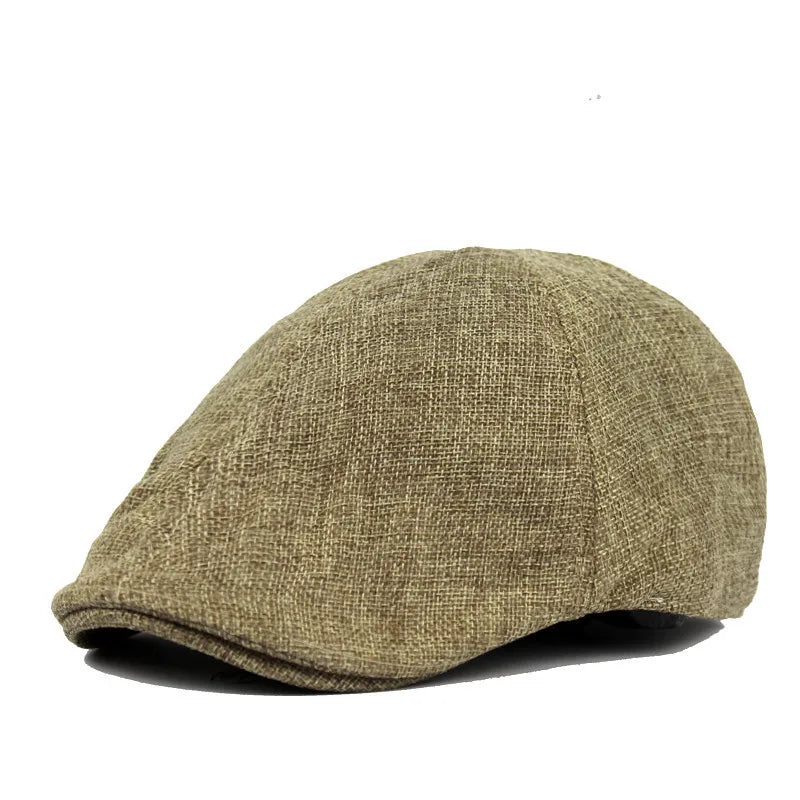 2024 Spring Polyester Solid Color Newsboy Caps Flat Peaked Cap