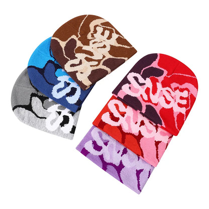 Custom Logo Jacquard Beanie Manufacturers All Over Print Beanie