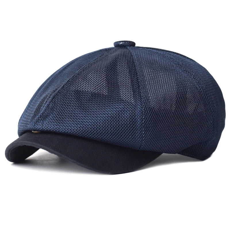 Summer Mesh Newsboy Caps Breathable Casual Outdoor Retro Beret
