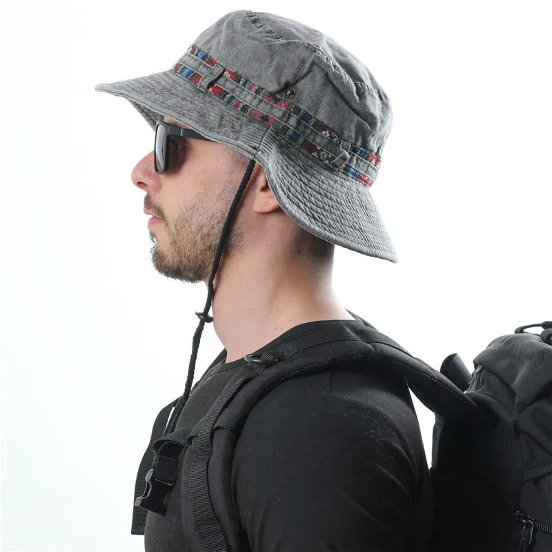 Summer Men's Cotton Bucket Hat Fisherman Hats