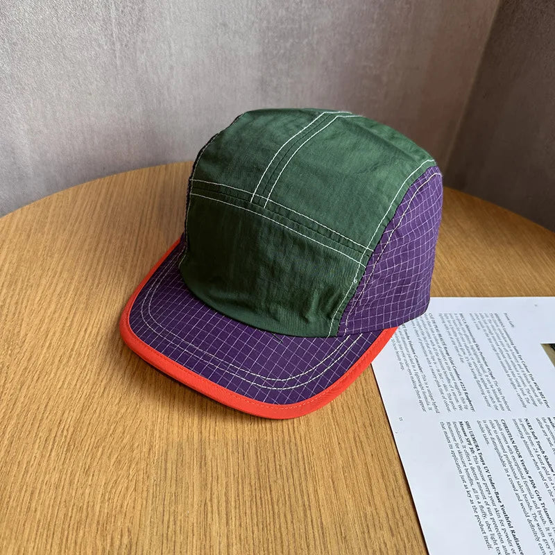 Outdoor Color-Block Quick Dry Five-Panel Adjustable
