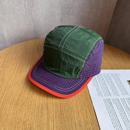 Outdoor Color-Block Quick Dry Five-Panel Adjustable