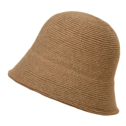Unisex Pure Color High Quality Knit Bucket Hat