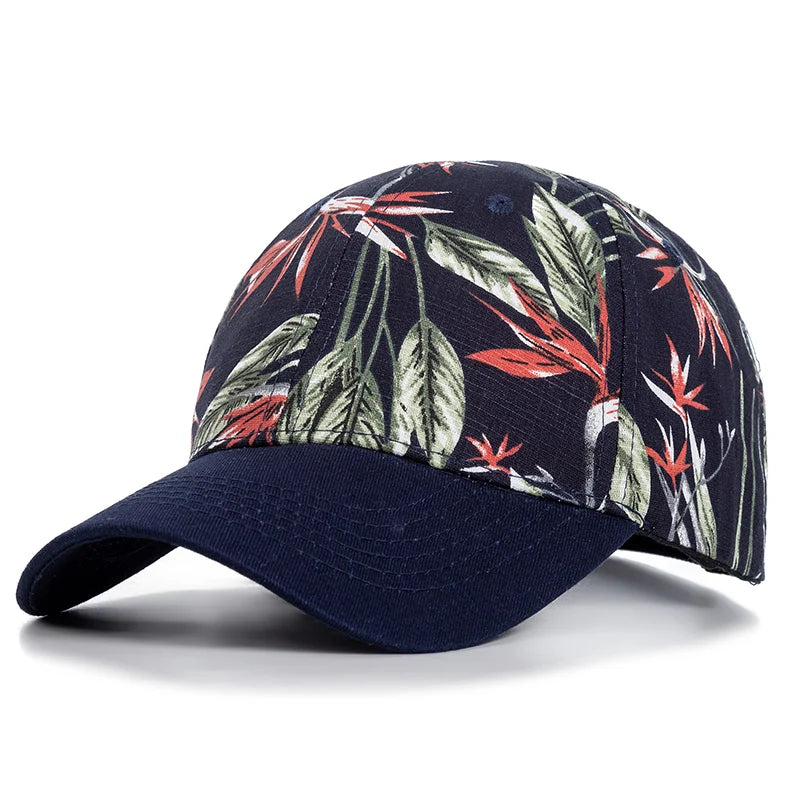 Fashion Women Cap Flowers And Foliage Print Baseball Cap Female