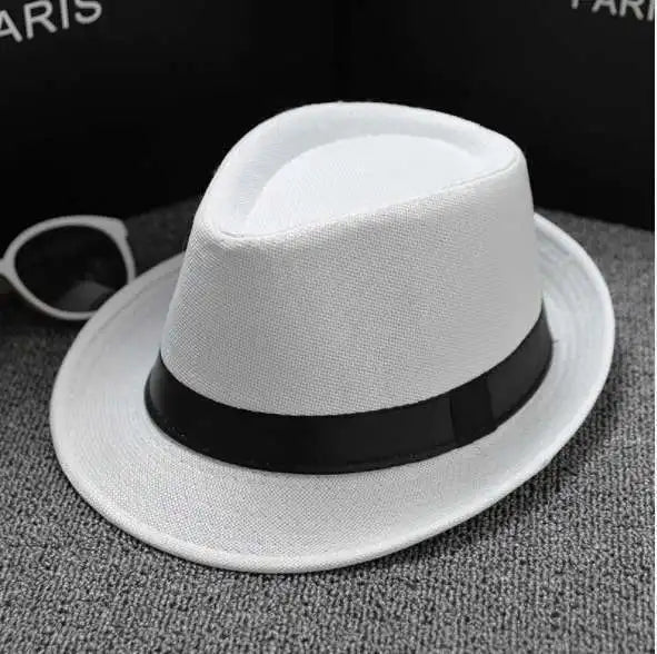 Spring And Summer Men's Hats Fedoras Imitation Linen Top Jazz Hat