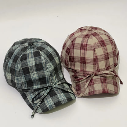 Unique Design Casual Plaid Bowknot Baseball Cap