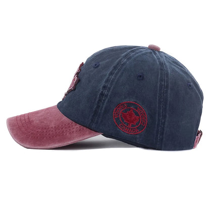 Unisex Washed Cotton Vintage Cap Canada Baseball Cap Men And Women