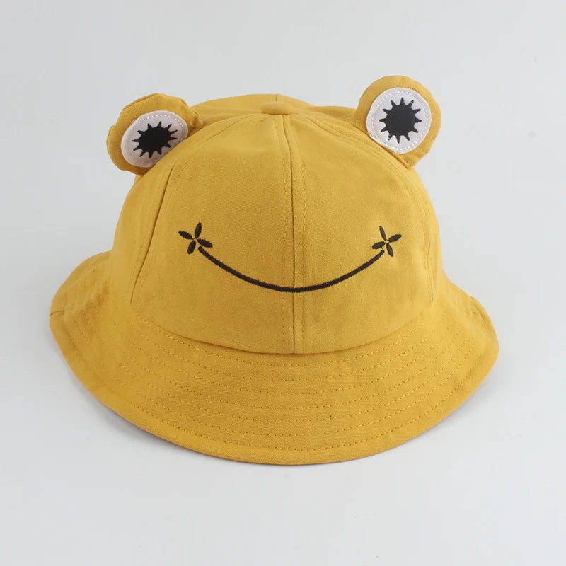 Parent-Kid Frog Bucket Hat Panama Fishing Hat Cartoon Cute Hats