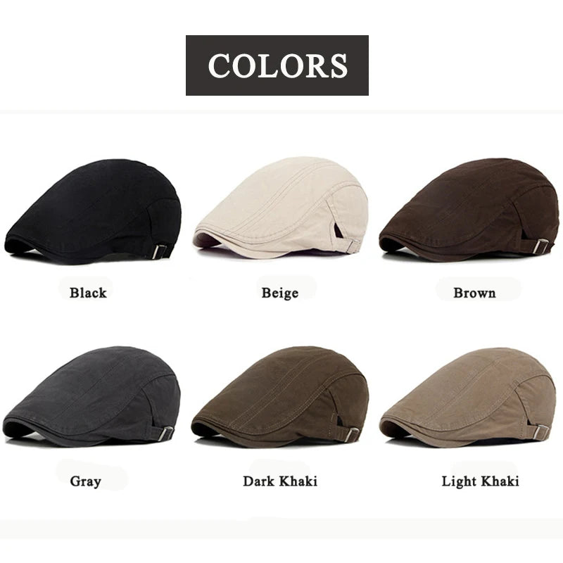 Casual Beret Hats Men Women Solid Forward Cap