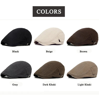 Casual Beret Hats Men Women Solid Forward Cap
