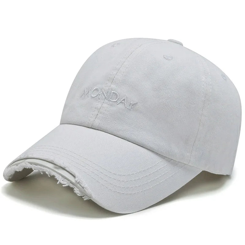 Unisex Cotton Embroidered Caps Vintage Distressed Baseball Cap