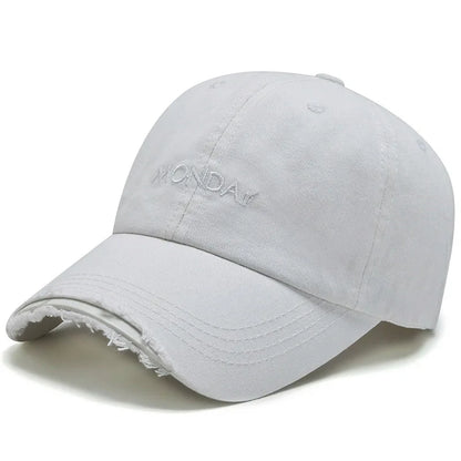 Unisex Cotton Embroidered Caps Vintage Distressed Baseball Cap