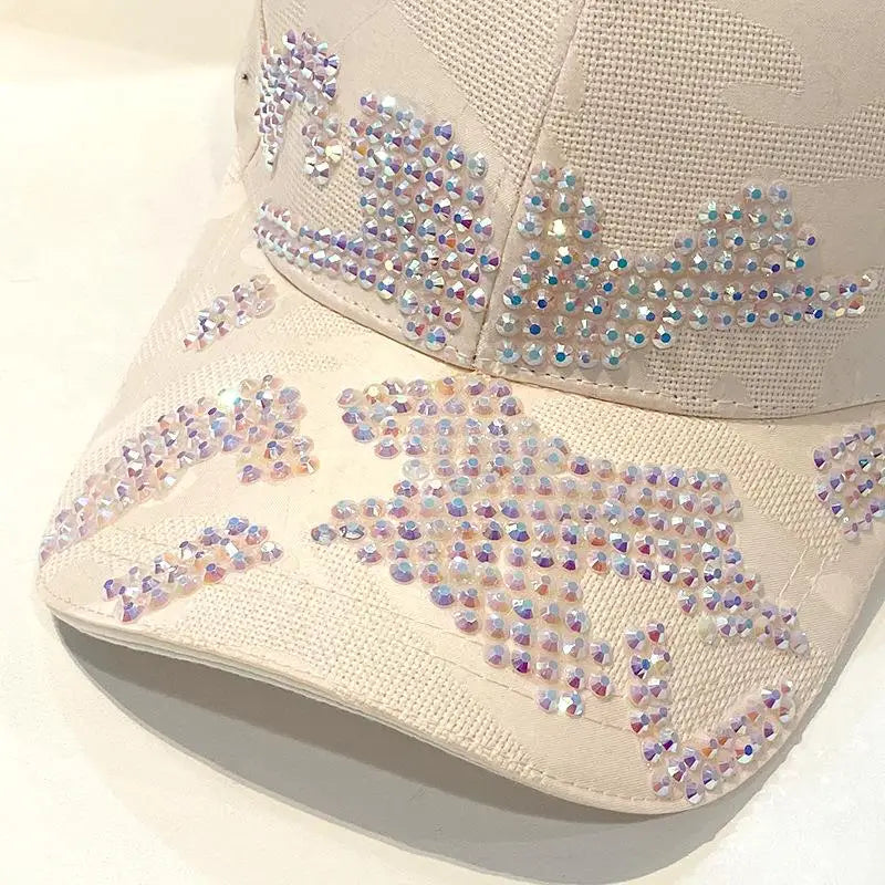 Fashion Baseball Cap Men Women Diamond Letter Snapback Hat