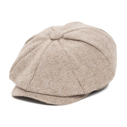 Kids Newsboy Caps Small Size Boy Woolen Tweed Flat Cap