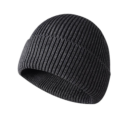 Winter Keep Warm Acrylic Cotton Blend Knitted Fabric Hat For Adult